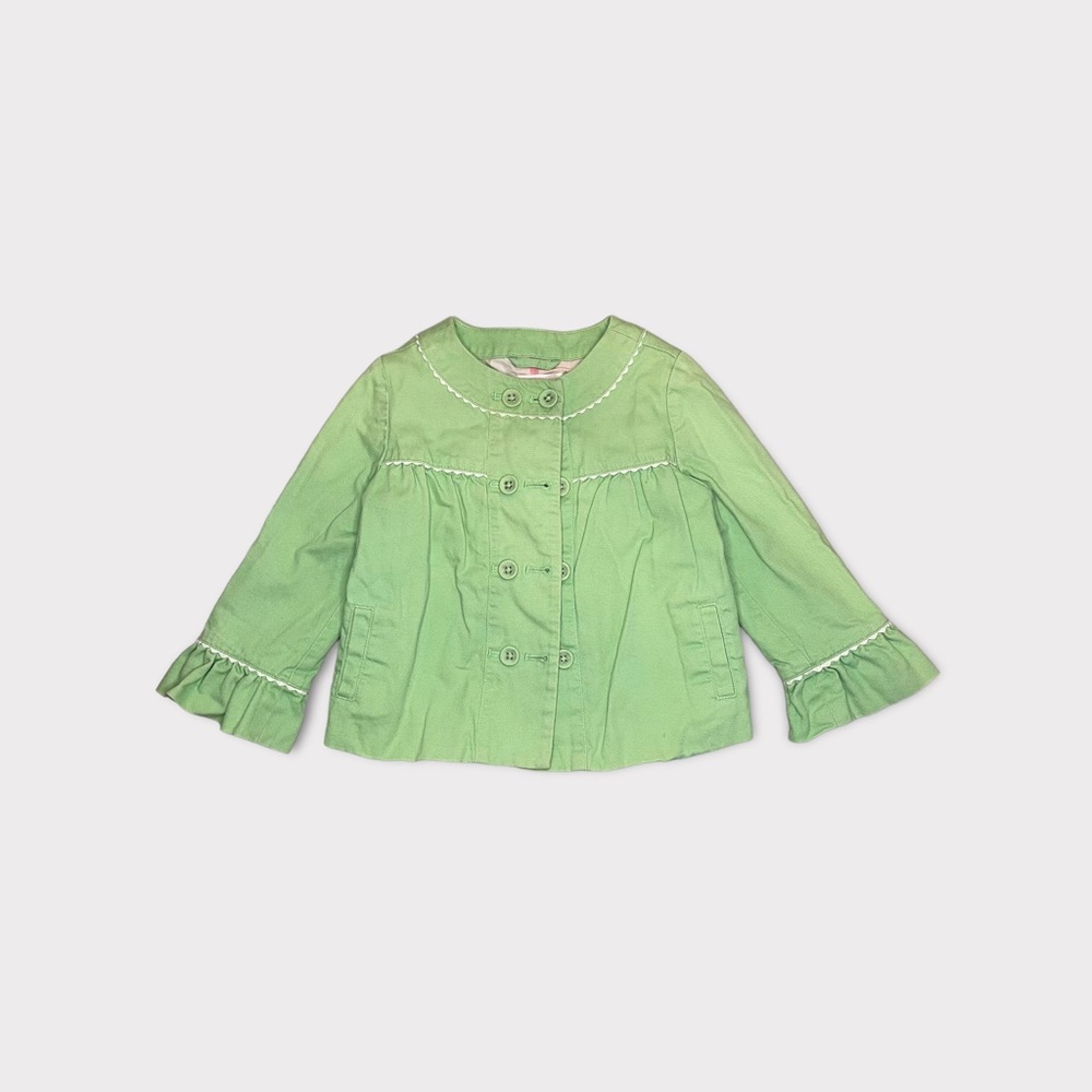 Janie and Jack Green Double Breasted Button Jacket